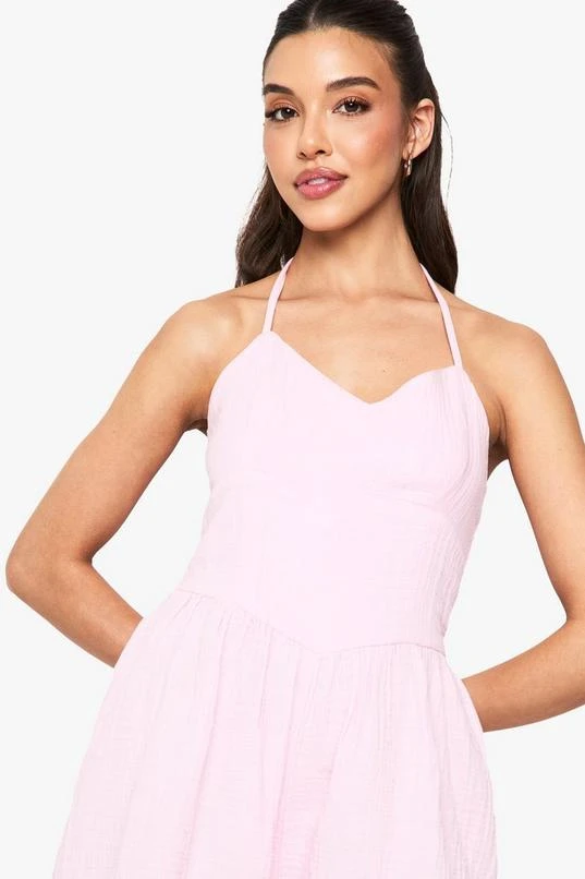 BOOHOO Textured Cheesecloth Flippy Playsuit 4 BOOHOO Textured Cheesecloth Flippy Playsuit - Image 4