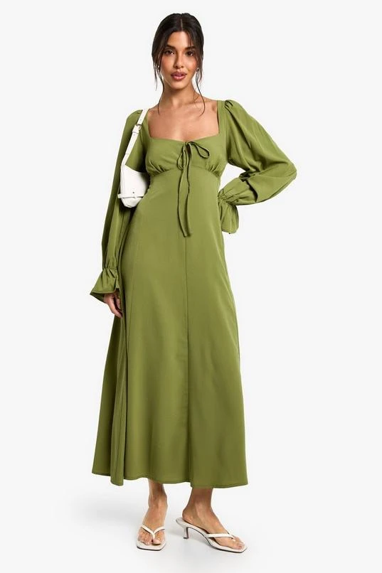 BOOHOO Textured Milkmaid Maxi Dress 3 BOOHOO Textured Milkmaid Maxi Dress - Image 3