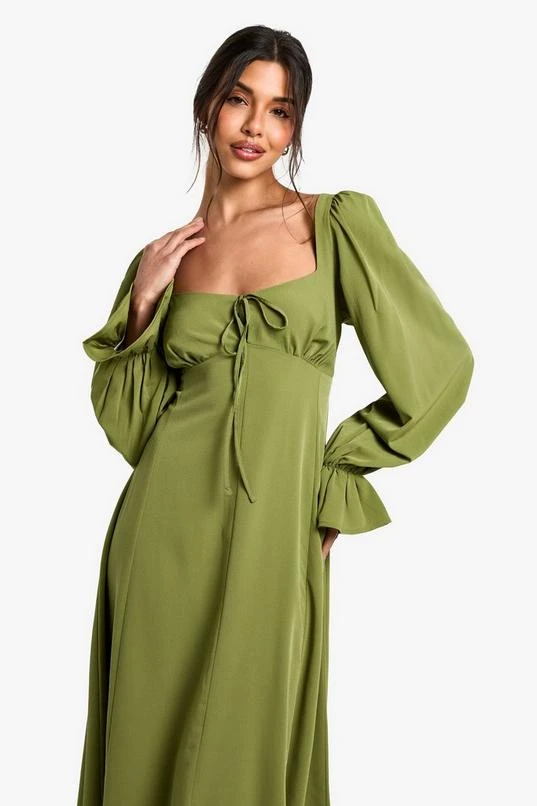 BOOHOO Textured Milkmaid Maxi Dress 4 BOOHOO Textured Milkmaid Maxi Dress - Image 4