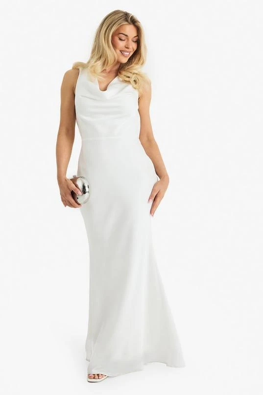 BOOHOO Premium Plunge Cowl Maxi Dress 1 BOOHOO Premium Plunge Cowl Maxi Dress