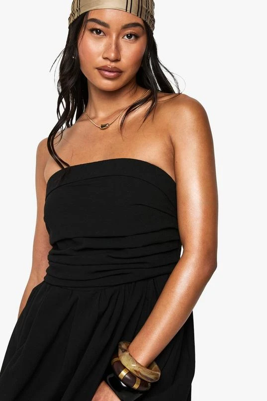 BOOHOO Linen Look Bandeau Midaxi Dress 4 BOOHOO Linen Look Bandeau Midaxi Dress - Image 4