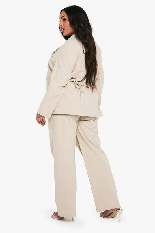 BOOHOO Plus Linen Elasticated Back Tailored Trouser 2 BOOHOO Plus Linen Elasticated Back Tailored Trouser - Image 2