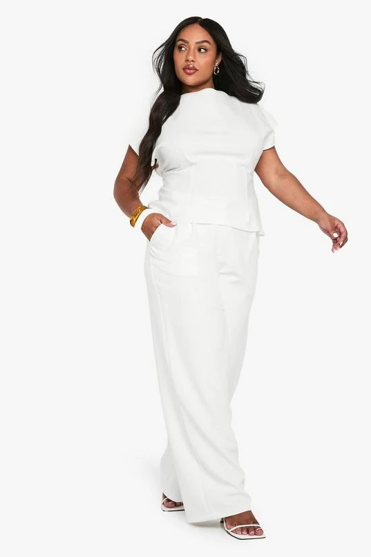 BOOHOO Plus Wide Leg Tailored Trousers 3 BOOHOO Plus Wide Leg Tailored Trousers - Image 3