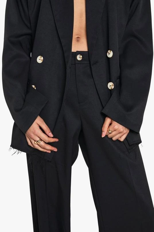 BOOHOO Woven Tailored Frayed Hem Wide Leg Trousers 4 BOOHOO Woven Tailored Frayed Hem Wide Leg Trousers - Image 4