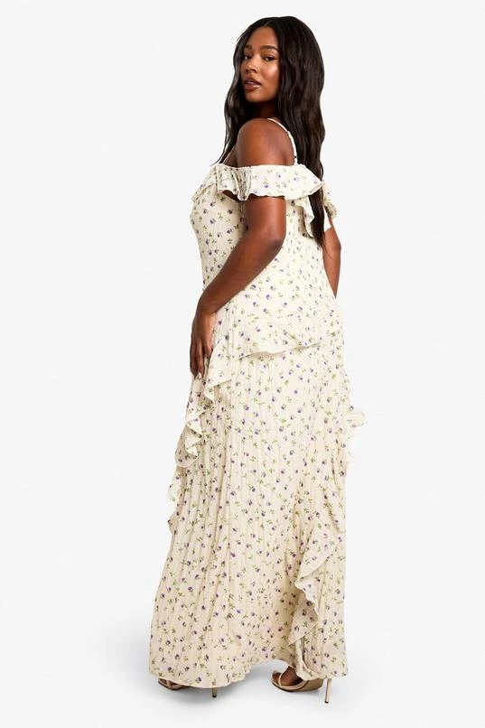 BOOHOO PLUS DITSY FLORAL OFF THE SHOULDER RUFFLE DETAIL MAXI DRESS 2 BOOHOO PLUS DITSY FLORAL OFF THE SHOULDER RUFFLE DETAIL MAXI DRESS - Image 2