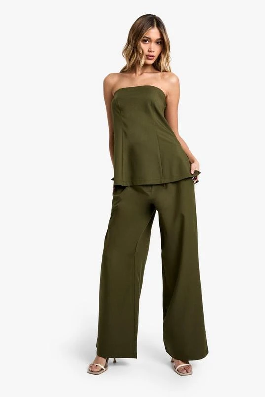 BOOHOO Woven Elasticated Waist Wide Leg Trousers 3 BOOHOO Woven Elasticated Waist Wide Leg Trousers - Image 3