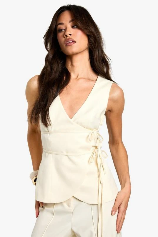 BOOHOO Tall Linen Look Waistcoat 1 BOOHOO Tall Linen Look Waistcoat