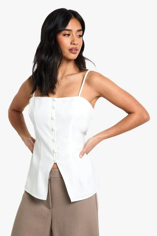 BOOHOO Petite Woven Tailored Top 1 BOOHOO Petite Woven Tailored Top