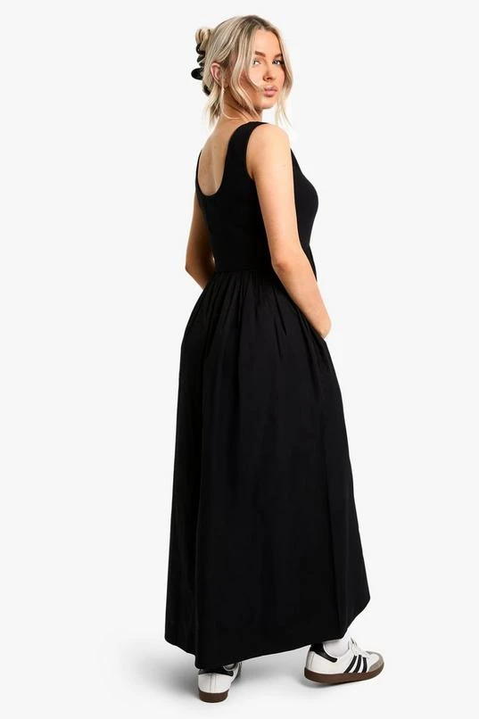 BOOHOO MATERNITY RIB COTTON SQUARE NECK MIDAXI SKATER DRESS 2 BOOHOO MATERNITY RIB COTTON SQUARE NECK MIDAXI SKATER DRESS - Image 2