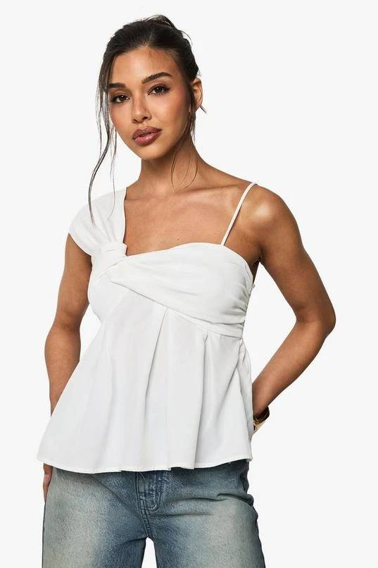 BOOHOO Woven Knot Strap Detail Cami Top 1 BOOHOO Woven Knot Strap Detail Cami Top
