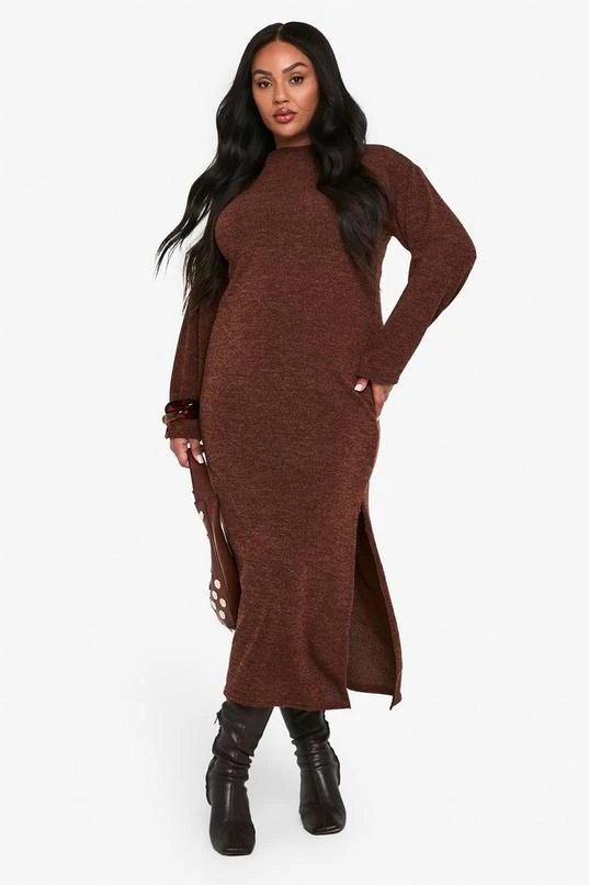 BOOHOO Plus Split Column Midaxi Dress 1 BOOHOO Plus Split Column Midaxi Dress