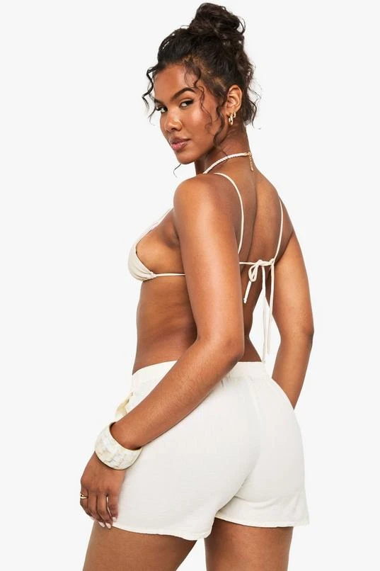 BOOHOO Shell Trim Cotton Beach Shorts 2 BOOHOO Shell Trim Cotton Beach Shorts - Image 2