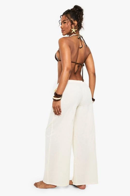 BOOHOO Shell Trim Cotton Beach Trousers 2 BOOHOO Shell Trim Cotton Beach Trousers - Image 2