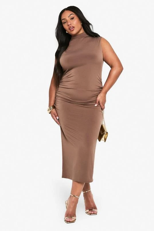 BOOHOO PLUS ONE SHOULDER RUCHED DETAIL MAXI DRESS 1 BOOHOO PLUS ONE SHOULDER RUCHED DETAIL MAXI DRESS