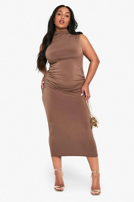 BOOHOO PLUS ONE SHOULDER RUCHED DETAIL MAXI DRESS 3 BOOHOO PLUS ONE SHOULDER RUCHED DETAIL MAXI DRESS - Image 3