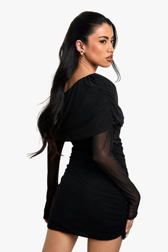 BOOHOO Mesh And Slinky Mix Mini Dress 2 BOOHOO Mesh And Slinky Mix Mini Dress - Image 2