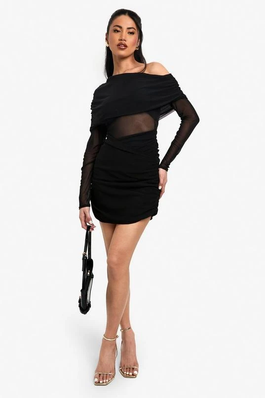 BOOHOO Mesh And Slinky Mix Mini Dress 3 BOOHOO Mesh And Slinky Mix Mini Dress - Image 3