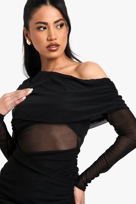 BOOHOO Mesh And Slinky Mix Mini Dress 4 BOOHOO Mesh And Slinky Mix Mini Dress - Image 4