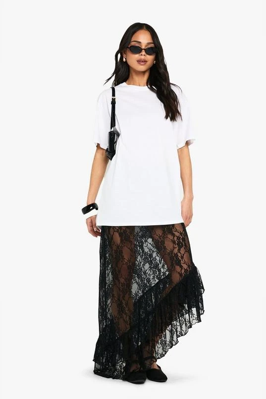 BOOHOO Lace Maxi Skirt With Tiered Hem 1 BOOHOO Lace Maxi Skirt With Tiered Hem