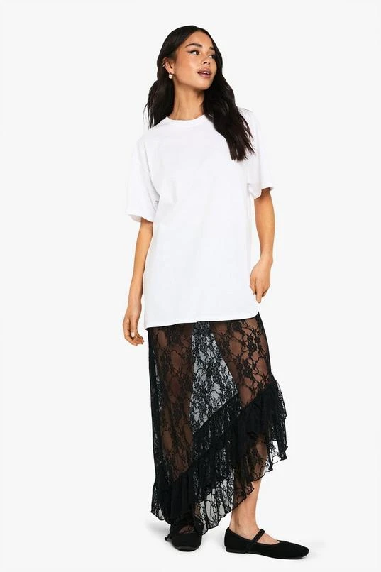 BOOHOO Lace Maxi Skirt With Tiered Hem 3 BOOHOO Lace Maxi Skirt With Tiered Hem - Image 3