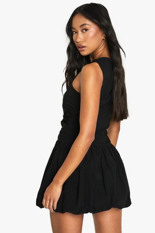 BOOHOO Tailored Slash Neck Puff Ball Mini Dress 2 BOOHOO Tailored Slash Neck Puff Ball Mini Dress - Image 2