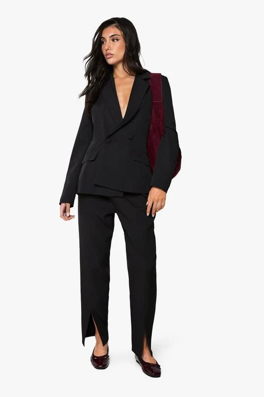 BOOHOO Split Front Slim Fit Tailored Trousers 1 BOOHOO Split Front Slim Fit Tailored Trousers