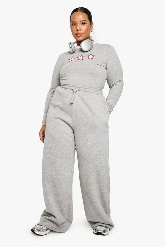 BOOHOO PLUS STAR ICON WIDE LEG JOGGER 2 BOOHOO PLUS STAR ICON WIDE LEG JOGGER - Image 2
