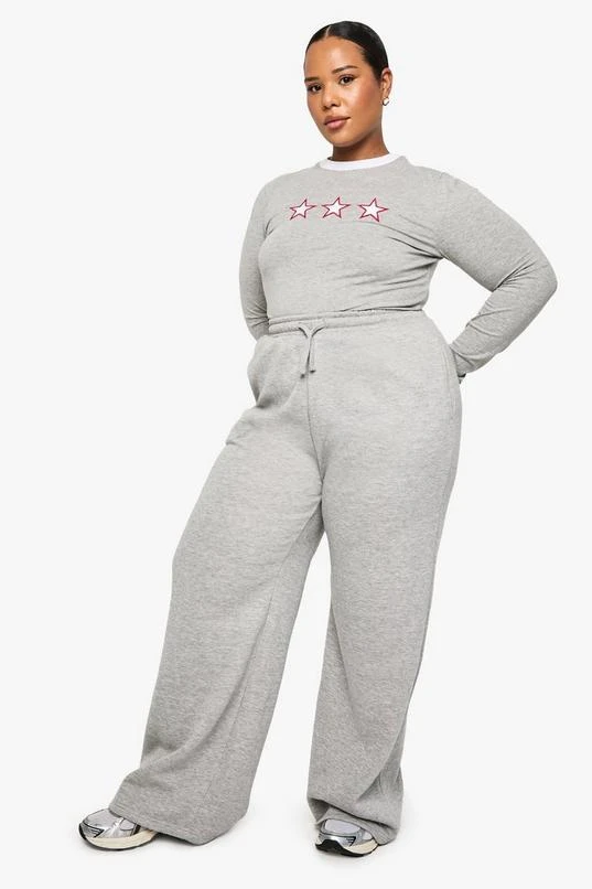 BOOHOO PLUS STAR ICON WIDE LEG JOGGER 3 BOOHOO PLUS STAR ICON WIDE LEG JOGGER - Image 3