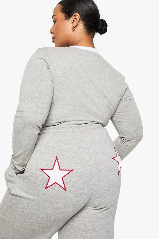 BOOHOO PLUS STAR ICON WIDE LEG JOGGER 4 BOOHOO PLUS STAR ICON WIDE LEG JOGGER - Image 4