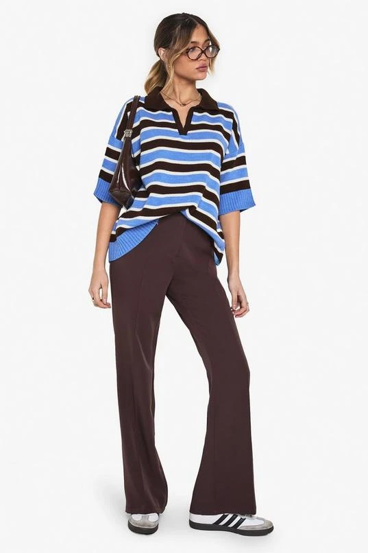 BOOHOO Fit & Flare Tailored Trousers 1 BOOHOO Fit & Flare Tailored Trousers