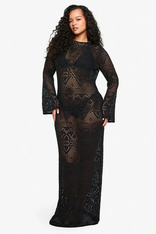 BOOHOO Plus Flared Sleeve Maxi Beach Dress 3 BOOHOO Plus Flared Sleeve Maxi Beach Dress - Image 3