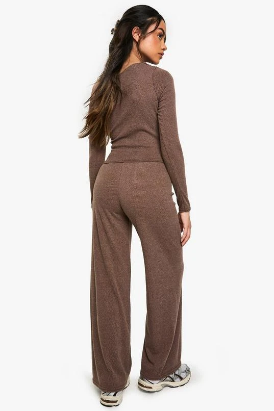 BOOHOO RIB WIDE LEG TROUSER 2 BOOHOO RIB WIDE LEG TROUSER - Image 2