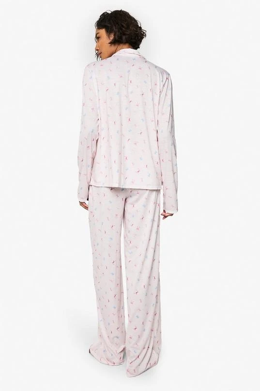 BOOHOO Tall Bow Printed Shirt & Trouser Pyjama Set 2 BOOHOO Tall Bow Printed Shirt & Trouser Pyjama Set - Image 2