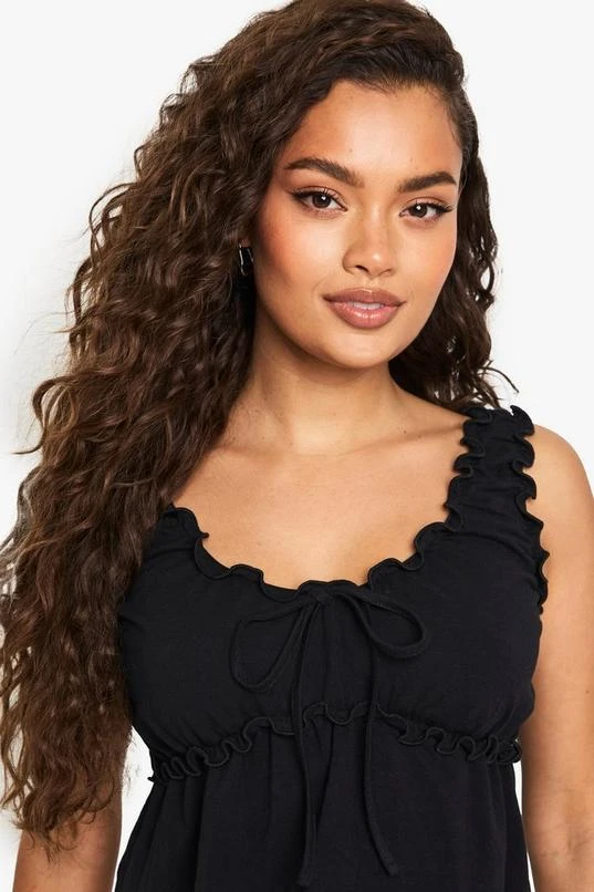 BOOHOO COTTON FRILLED NECKLINE MILKMAID TOP 4 BOOHOO COTTON FRILLED NECKLINE MILKMAID TOP - Image 4