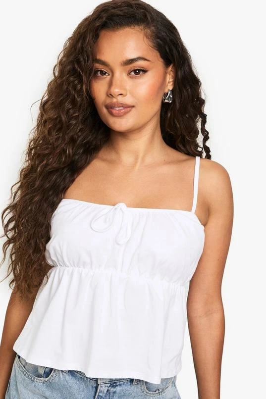 BOOHOO COTTON STRAPPY MILKMAID PEPLUM TOP 4 BOOHOO COTTON STRAPPY MILKMAID PEPLUM TOP - Image 4