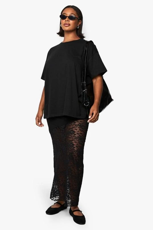 BOOHOO Plus Lace Detail Maxi Skirt 1 BOOHOO Plus Lace Detail Maxi Skirt