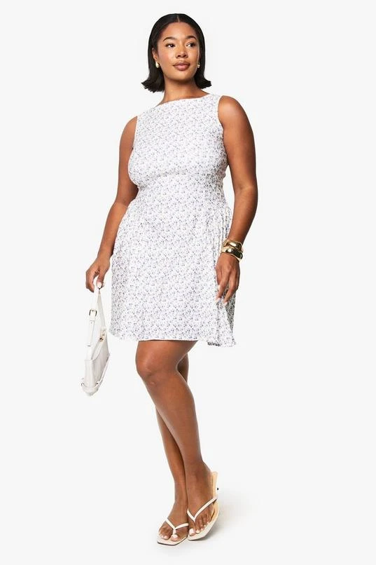 BOOHOO PLUS DITSY BENGALINE SKATER DRESS 3 BOOHOO PLUS DITSY BENGALINE SKATER DRESS - Image 3