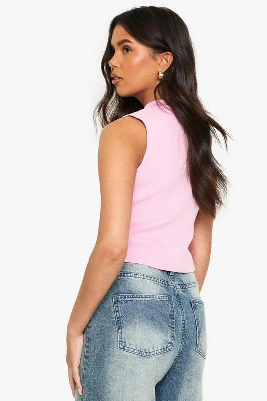 BOOHOO Longline Concealed Button Knitted Waistcoat 2 BOOHOO Longline Concealed Button Knitted Waistcoat - Image 2