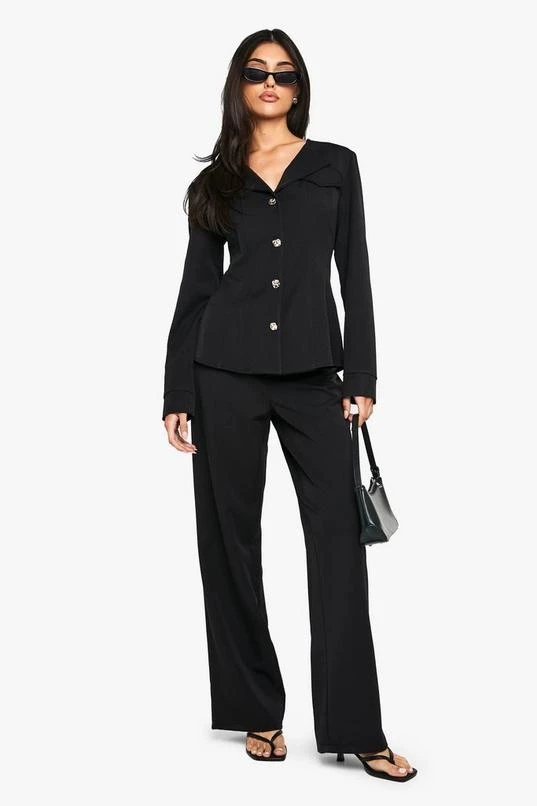 BOOHOO Tailored Slim Flare Trousers 1 BOOHOO Tailored Slim Flare Trousers