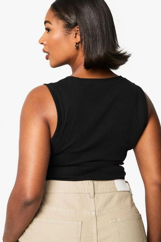 BOOHOO PLUS LA SLOGAN EMBRODIERED RIB TANK VEST TOP 2 BOOHOO PLUS LA SLOGAN EMBRODIERED RIB TANK VEST TOP - Image 2