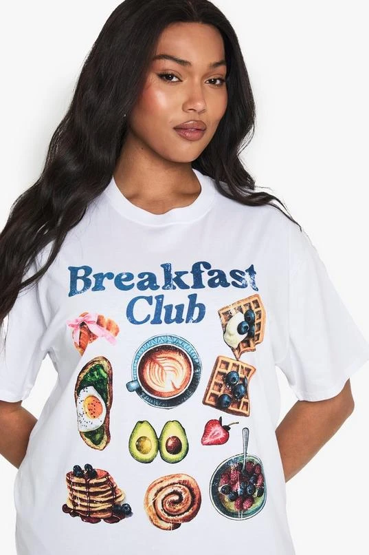 BOOHOO PLUS BREAKFAST CLUB OVERSIZED T-SHIRT 4 BOOHOO PLUS BREAKFAST CLUB OVERSIZED T-SHIRT - Image 4