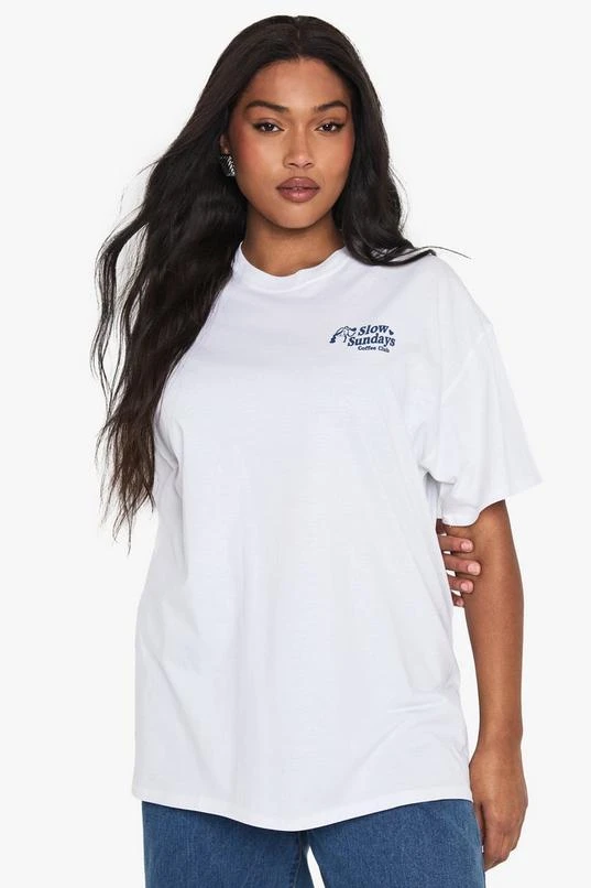 BOOHOO PLUS SLOW SUNDAYS OVERSIZED T-SHIRT 2 BOOHOO PLUS SLOW SUNDAYS OVERSIZED T-SHIRT - Image 2