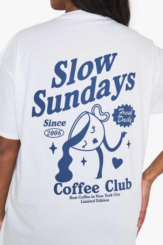 BOOHOO PLUS SLOW SUNDAYS OVERSIZED T-SHIRT 4 BOOHOO PLUS SLOW SUNDAYS OVERSIZED T-SHIRT - Image 4