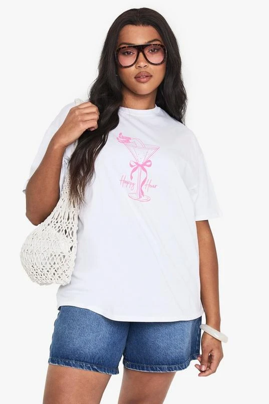 BOOHOO PLUS COCKTAIL BOW OVERSIZED T-SHIRTS 1 BOOHOO PLUS COCKTAIL BOW OVERSIZED T-SHIRTS