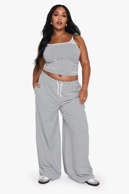BOOHOO PLUS STRIPED STRAIGHT LEG TROUSER 3 BOOHOO PLUS STRIPED STRAIGHT LEG TROUSER - Image 3