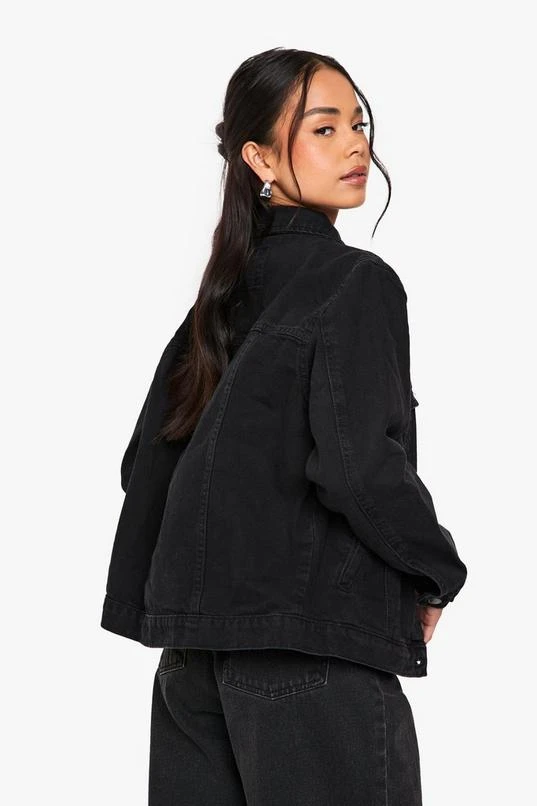 BOOHOO Washed Black Denim Jacket 2 BOOHOO Washed Black Denim Jacket - Image 2