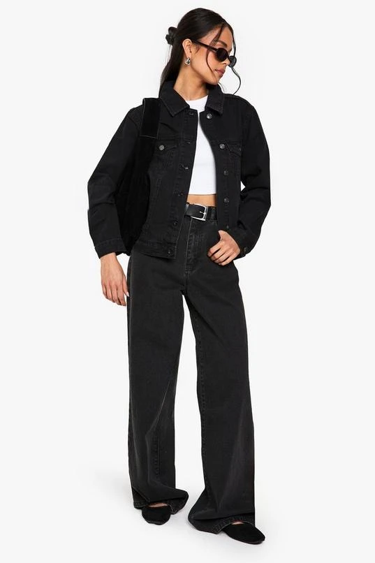 BOOHOO Washed Black Denim Jacket 3 BOOHOO Washed Black Denim Jacket - Image 3