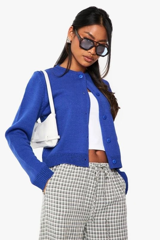 BOOHOO Cobalt Knitted Button Down Cardigan 1 BOOHOO Cobalt Knitted Button Down Cardigan