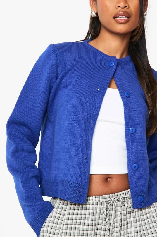 BOOHOO Cobalt Knitted Button Down Cardigan 4 BOOHOO Cobalt Knitted Button Down Cardigan - Image 4