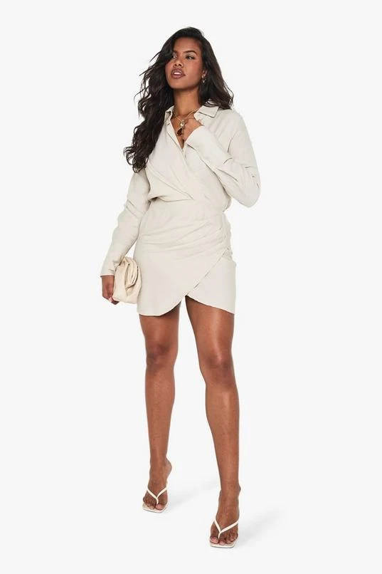 BOOHOO Collared Wrap Shirt Dress 3 BOOHOO Collared Wrap Shirt Dress - Image 3